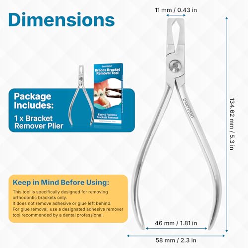 Image of Bracket Remover For Braces - Orthodontic Braces Removal Tool Kit - Professional Braces Removal Kit - Easy To Use Dental Tools Stainless Steel Braces Essentials - 1 x Bracket Remover Plier