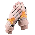 Guantes de invierno cálidos, guantes de esquí, imp...: ☀【Guantes de Invierno Cómodos y Cálidos】Los guantes de esquí hechos de materiales de 4 capas, el forro de lana y térmico de algodón tranpirable, suave y agradable para la piel, retiene mejor la temperatura, que puede mantener sus manos calientes incl...