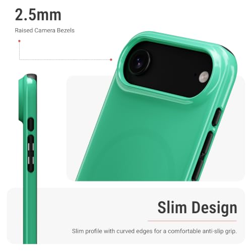 Image of DailyObjects Enamel Bumper MagSafe Case for iPhone Air Compatible with Mag-Safe Wireless Charging | Mint Hybrid Magnetic Back Cover