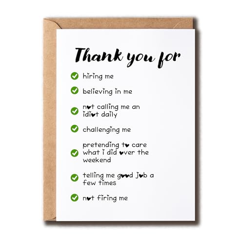 GoGi93Art Thank You For Hired Me - Boss Greeting Card - Thanks Great Boss Card - �ʔ����a�����I�P�[�W���� - ���[�_�[�ւ̃M�t�g - �j�� - ���f�B�[�X