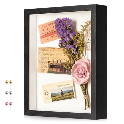 MGLIFEULA4 Shadow Box Frame with Real Glass Panel & Soft Linen Back