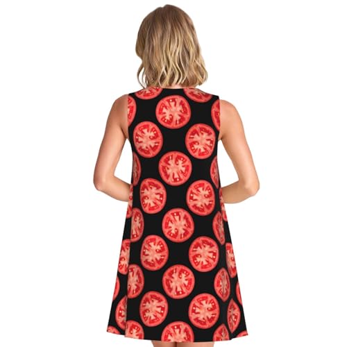 Robe d'été imprimé tomate original et coupe oversize fluide