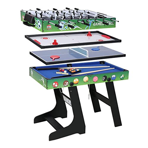 hj Table Multi Jeux 4 en 1 Pliante-Billard/Babyfoot/Hockey/Tennis de Table (02)