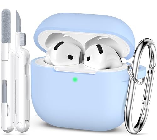 Ya en manzanajugosa.com: MHYALUDO Funda Compatible con AirPods de cuarta generación 2024, Silicona Suave de Grado Militar, absorción de Impactos, Compatible con Funda AirPods 4 con Llavero y Kit de Limpieza,Azul Cielo