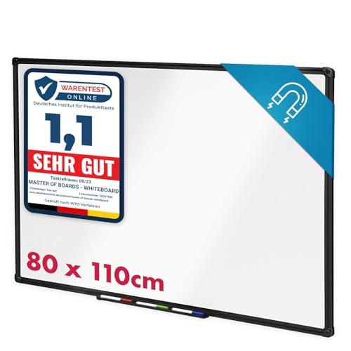 KARAT Whiteboard magnetisch 80 x 110 cm - Magnettafel mit...