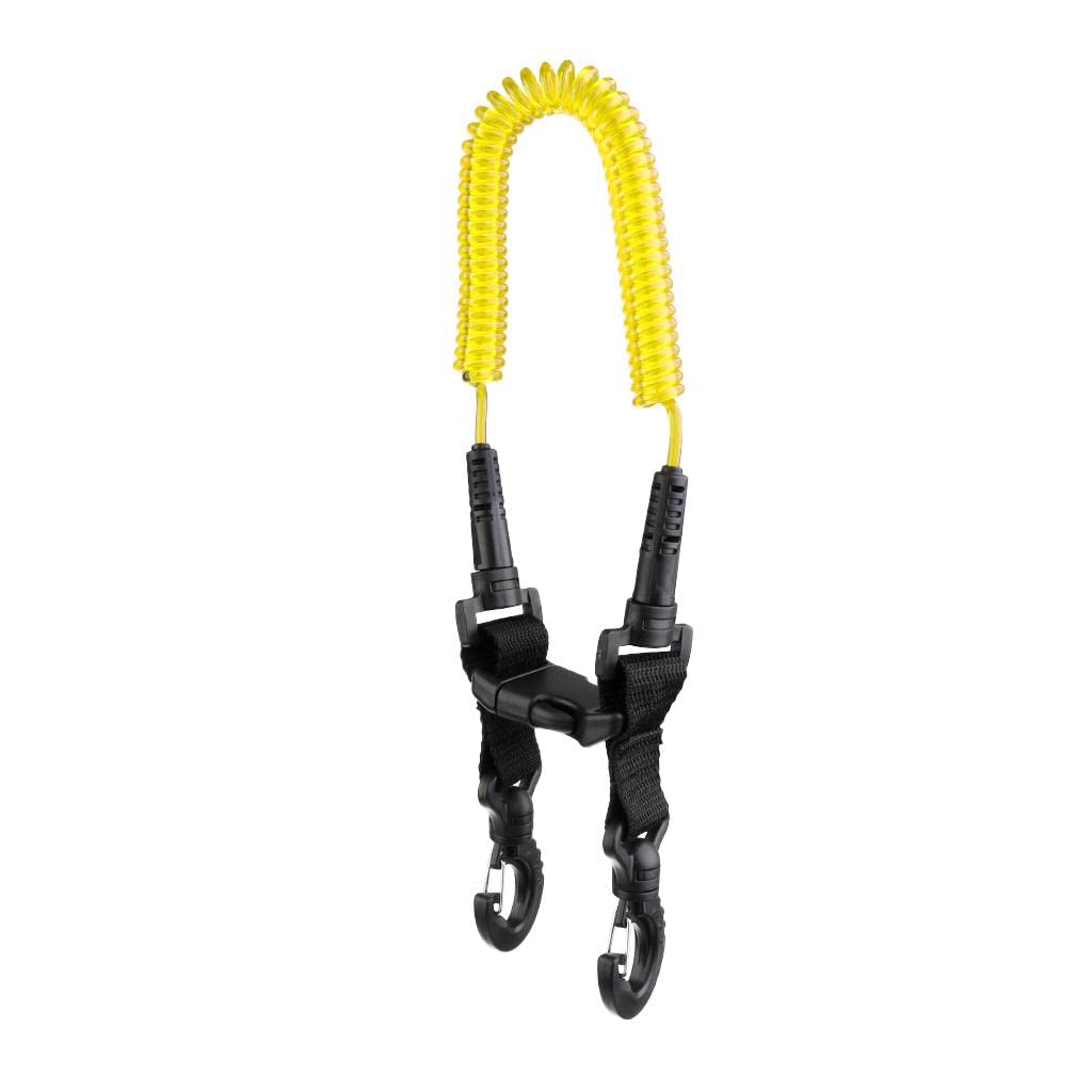 ATORSE Scuba Diving Coil Camera Lanyard with Clips & Quick Release Buckle Yellow-image-47