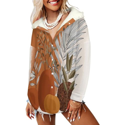 Veste polaire femme chaude en Sherpa avec poches et capuche