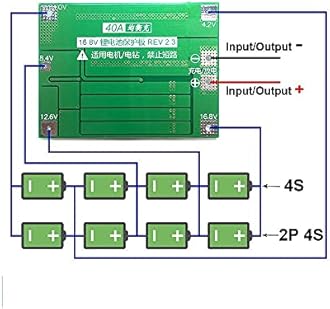 INVENTO 1Pcs 4S 40A 14.8V 16.8V Li-ion Lithium Battery 18650 Charger PCB BMS Battery Protection Board with Balance For Drill Motor Lipo Cell Module