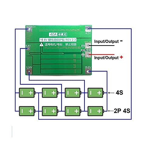 INVENTO 1Pcs 4S 40A 14.8V 16.8V Li-ion Lithium Battery 18650 Charger PCB BMS Battery Protection Board with Balance For Drill Motor Lipo Cell Module