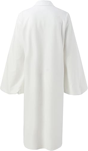 Miniatura 4 de Vestidos de verano para mujer, casual, maxi mujer, a la moda, blanco, con mangas abombadas, suelto, floral, vestido de verano para