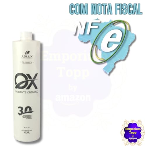 Oxidante Cremoso Volume 30, 900ml Adlux - Evita o Ressecamento, Controle da Intensidade da Cor