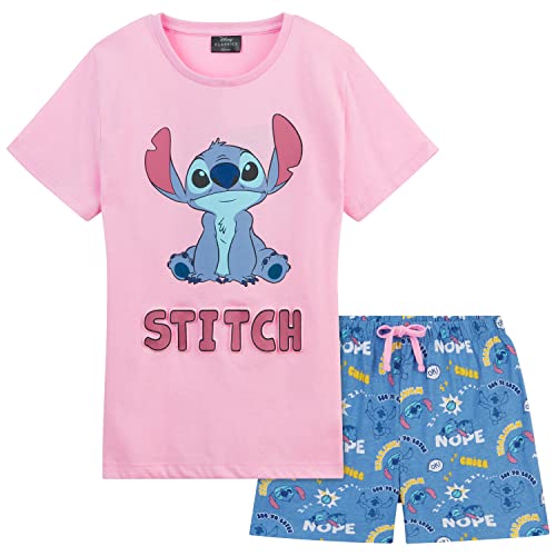 Disney Stitch Girls Pyjamas for Kids and Teens 2 Piece Nightwear Short PJs for Girls Age 7-14 Eeyore and Stitch Gifts