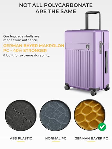 Image of EUME Classic Cabin 55 Cm and Check-in Medium 65 Cm Luggage Trolley Bags for Travel - Set of 2 (Violet Ash) | Polycarbonate (PC) 8 Hinomoto Wheels Suitcase | Cabin Trolley Bags | Luggage