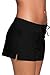 FIYOTE Women Sports Summer Bottom Slit Swim Beach Board Shorts A Black Small