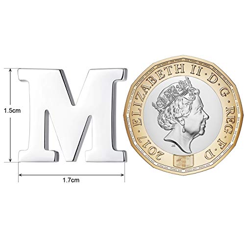 Image of HONEY BEAR Initial Alphabet Letter Lapel Pins Collar Badge Brooches for Mens /Womens Shirt Dress Decoration Silver