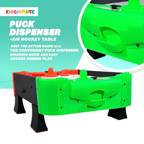 Image of Kidsmate Air Hockey Game for Kids | Electric Powered Tabletop Board Game with 2 Strikers & 4 Pucks | 60 CM Medium Size Ice Hockey Indoor Sports Family Game for Boys & Girs for 5Yr and Up - Multicolor