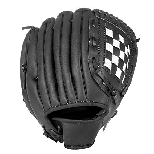 Groofoo Baseball Glove And Ball For Kids/Youth/Adults Softball Teeball Training, Left Hand Glove With Soft Ball Set, 9.5" Black #TOP1