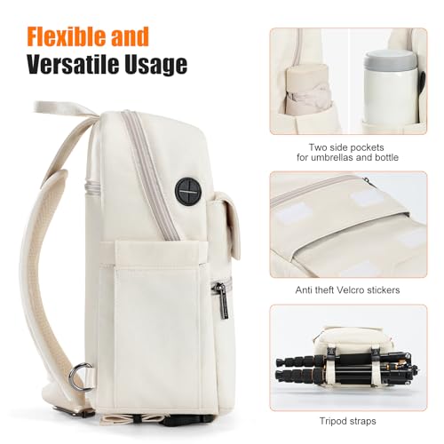 Cwatcun Camera Bag Crossbody Shoulder Messenger Camera Case, Lightweight DSLR/SLR/Mirrorless Photography Bag with Tripod Holder and Rain Cover for Canon, Nikon, Sony, Fuji Cameras, Lens Accessories - image 7