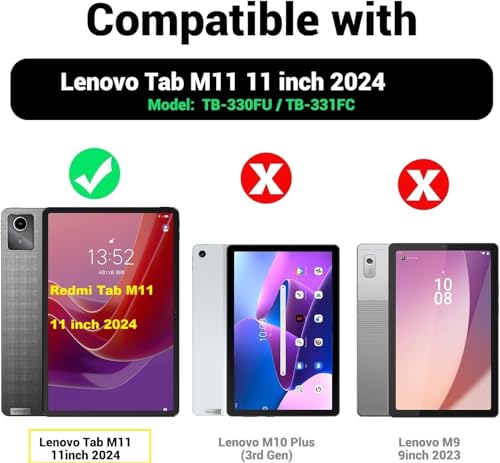 Image of M Cart Lenovo Tab M11 (11 inch) Rotate Cover | Leather Finish | 360 Degree Rotate Back Cover | Shockproof Back Cover Case for Lenovo Tab M11- (Black)