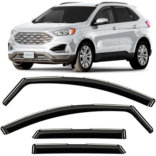 CLIM ART in-Channel Incredibly Durable Rain Guards for Ford Edge 2015-2024, Original Window Deflectors, Vent Window Visors, Vent Deflector, 4 pcs. - 615076