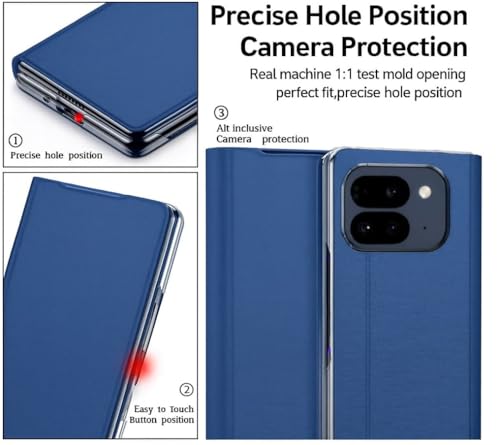 Image of WHITBULL Luxury Pattern Flip Cover Compatible with Google Pixel 10 Pro Fold 5G (Blue)
