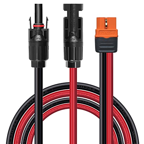 ZkeeShop Solarladekabel Solarstecker auf XT60i Adapter Stecker Anschluss Solarpanel 12AWG XT60i-F Kabel Kompatibel für Ecoflow Delta River Solargenerator Tragbare Powerstation 150CM (1.5M)