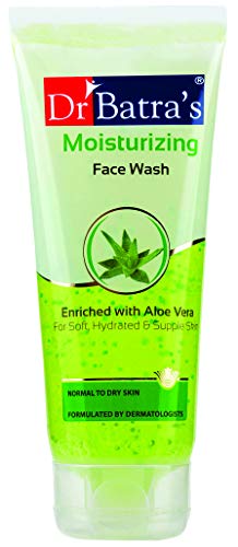 Image of Dr Batra's Moisturizing Facewash, Enriched with Aloe Vera, Face Wash for Balanced & Supple skin, Protection from impurities, Suitable for adults (50g)