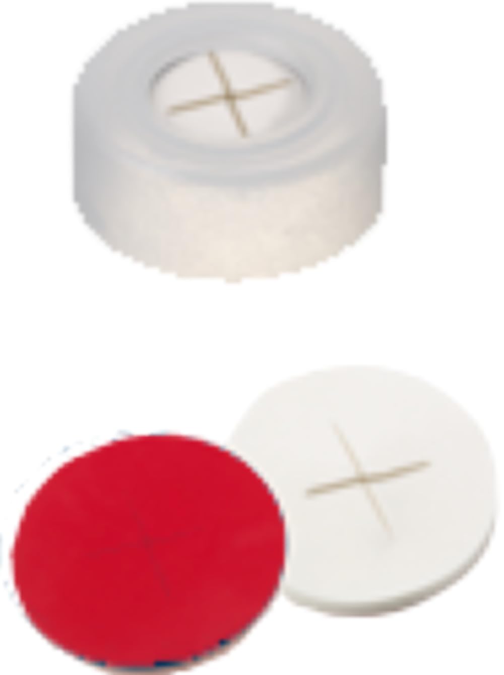 Neochrom EC-1318 - Tapones de Polietileno con Orificio, Blancos, 100 Unidades, Silicona Blanca/PTFE Rojo