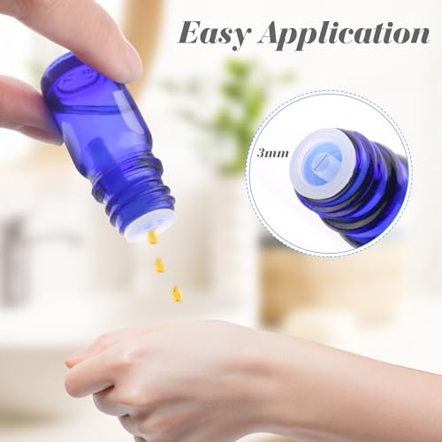 30 Pcs 5ml/0.17oz Cobalt Blue Glass Bottle Refillable Essential Oil Bottles with Orifice Dropper Reducer & Black Cap for Perfume Fragrance Liquid Cosmetic4