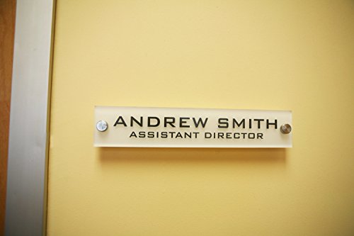 Personalized Office Wall Name Plate Sign. Modern Stainless Steel Legs