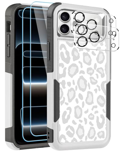 [5�C��1] iPhone 17 Pro�p�P�[�X�A�X�N���[���v���e�N�^�[2��+�J���������Y�v���e�N�^�[2���Z�b�g�A���ϋv�Ŋ��Ȍy�ʃX�����ϏՌ��ی�P�[�X�A���킢���`�[�^�[���I�p�[�h�z���C�g�A6.3�C���`