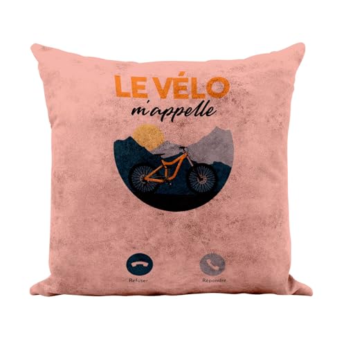 Coussin vtt rose 40x40 idée cadeau originale pour cycliste - 2