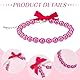 MAYJOYDIY 3 Stück 3 Farben Strass & Perlen Hunde Katzenhalsband 25cm Haustierhalskette Mit Accessoires Und Schleife Für Welpen Kätzchen Hochzeit Geburtstag Party Kleidung Kostüm (Rot Weiß Rosa)