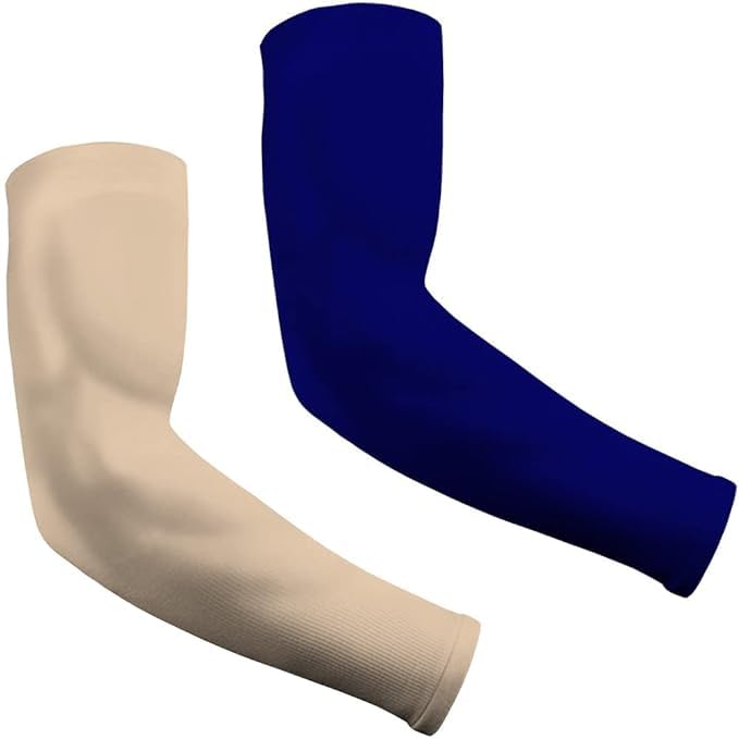 Image of INNERSTYLE Cotton Full Arm Sleeves Men Women for Summer UV Tan Protection Hand Shocks for Boys Hand Cover Arm Sleeve for Bike Riding Cycling, Grey Blue, Pair of 2