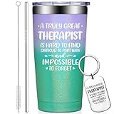 Grifarny Therapist Gifts Mental Health - Physical Therapists Gifts for Women - Christmas, Therapy Gift for Therapists - A Great Therapist is Hard to Find Tumbler Cup 20oz