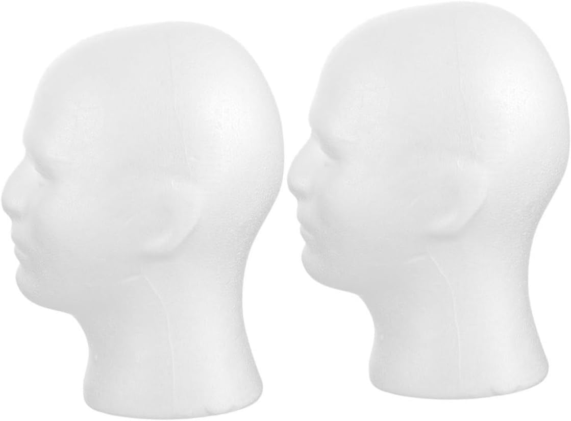 CONGRUI 2pcs Male Foam Mannequin Display Model For Wigs Hats Masks White Hair Easy Assembly Retail Exhibitions