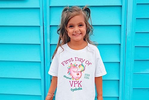 First Day Of VPK Shirt For Girl Personalized With Name And School Year Unicorn2