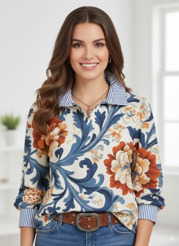 Women's Fall Tops 2025 Stand Collar Long Sleeve Button Ruffle Blouses Business Casual Dressy Shirts3