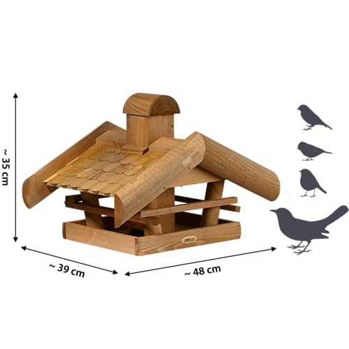 Mangeoire pour oiseaux grande taille en bois dobar Green Label marron