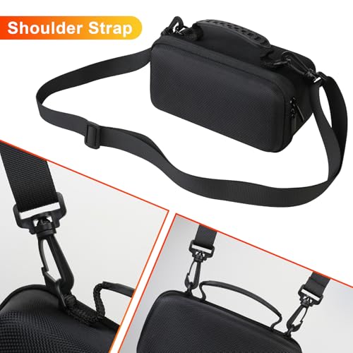 BOVKE Carrying Case for Bushnell Golf for Wingman View Golf GPS Speaker, Range Finder Travel Storage Holder with Shoulder Strap, Golfs Cart Bluetooth Speaker Bag Organizer for Charging Cable, Black - Thumbnail 3
