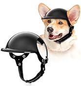 Goaste Dog Helmet for Small Dog, Dog Motorcycle Helmet with Ear Holes, Dog Safety Hat with Adjust...