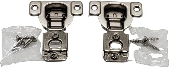 105 Degrees Compact, Non Soft Close 3/4" Overlay Screw-On Cabinet Hinge (10 pcs)