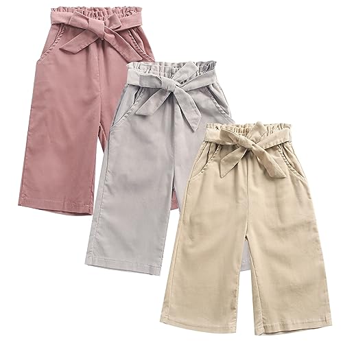 Girls Wide Leg Baggy Soft Corduroy Pants Trendy Elastic Bow Drawstring Waist Cute Fall Sweatpants for Toddlers2
