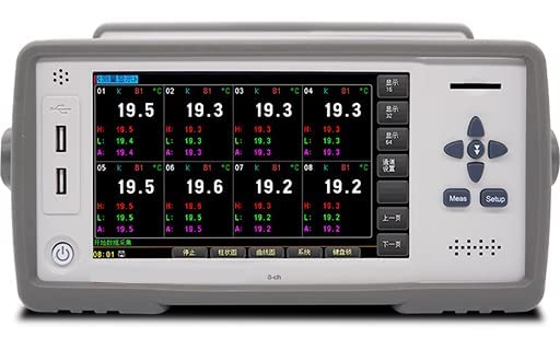 Temperature Datalogger 16 Channel Thermocouple Thermometer Temperature Meter Tester Measurement Instrument with Accuracy 0.2%+1℃ Resolution 0.1℃