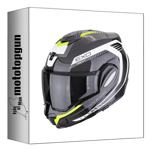 Casque Scorpion Exo-Tech Evo Carbon Cosy M avec mentonnière pivotante 180°