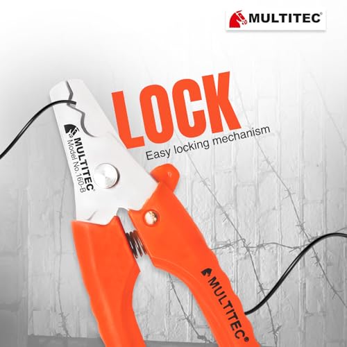 Image of MULTITEC 160-B Wire Cutter & Stripper | 2-in-1 Stainless Steel Electrical Hand Tool for Home & Industrial Use | Manual Wire Stripping & Cutting Tool with Safety Lock and Comfortable Grip