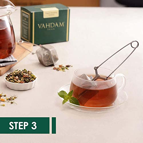 Vahdam, Square Tea Infuser | Tea Infusers For Loose Tea | 18/8 Stainless Steel Fine Mesh Strainer | Best Tea Infusers For Loose Tea | Tea Strainers | Loose Leaf Tea Infuser| Gift For Him/Her #TOP6
