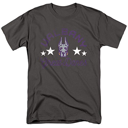 University at Albany Official Great Danes Unisex Adult T-Shirt, Charcoal, 5X-Large