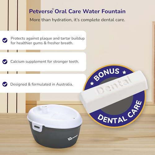 Image of Petverse Oral Care Pet Water Fountain 2L for Cats and Dogs, Electric Powered Water Dispenser, Cotton Filter System, Dishwasher Safe Design, Pet Hydration Fountain