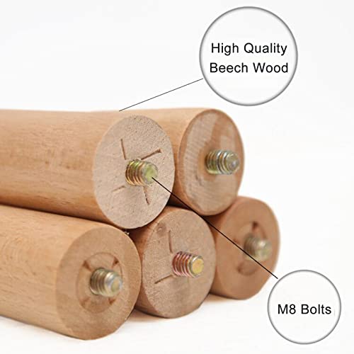 Patas de madera para muebles de 10cm, juego de 4 piezas con tornillos para renovar sofás 4